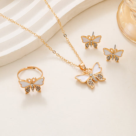 Women's Luxury Diamond Butterfly Jewelry Set