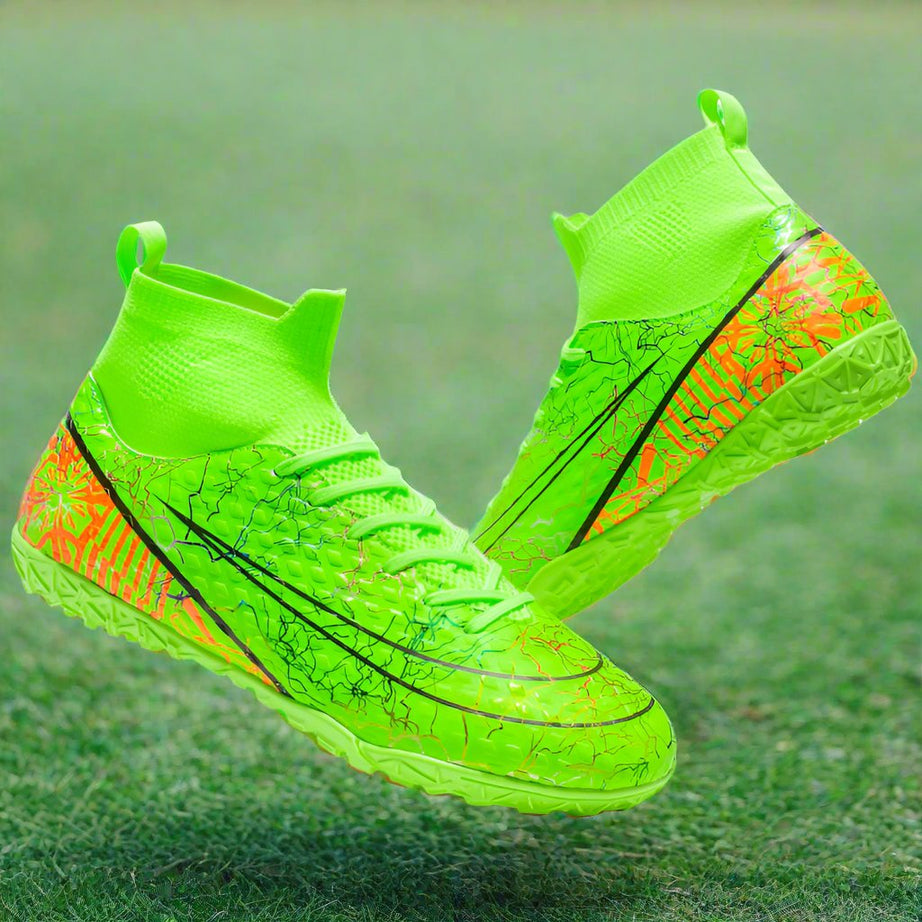 Men's Synthetic Leather High-Top Football Turf Sports Shoes