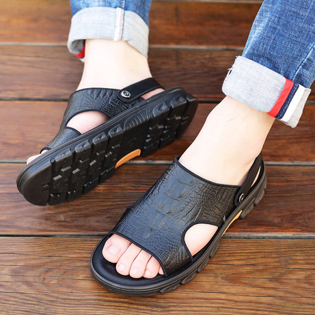 Men's Leather Casual Breathable Sandals