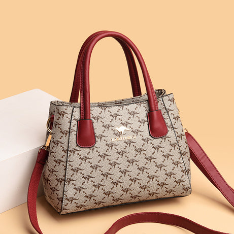 Women's Leather Printed Shoulder HandBag