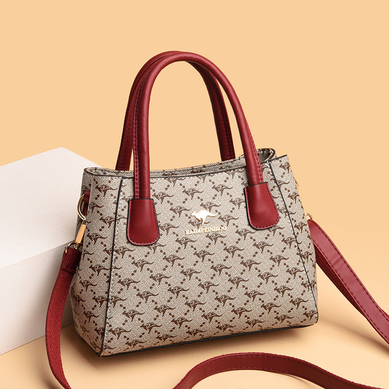 Women's Leather Printed Shoulder HandBag