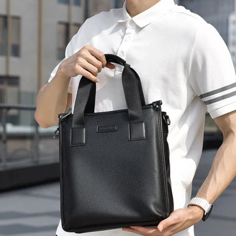 Men's Business Texture Vertical Leather Bag