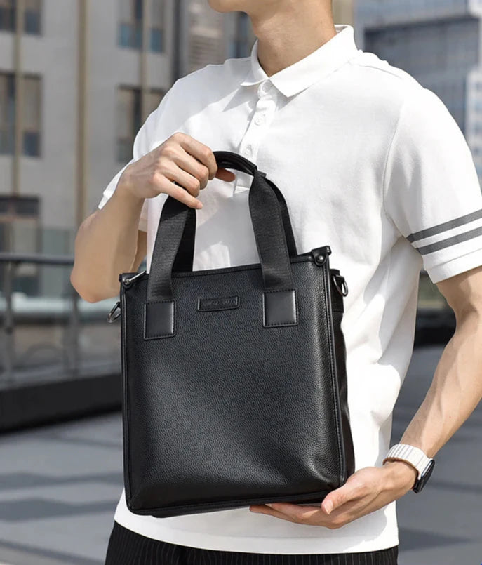 Men's Business Texture Vertical Leather Bag