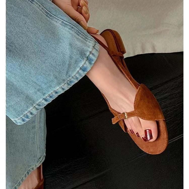Women's Simple Leather Belt Shoes
