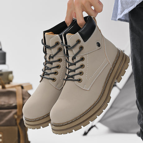 Men's Leather High-top Casual Boots