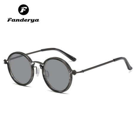 Men's Round Frame Retro Trendy Sunglasses