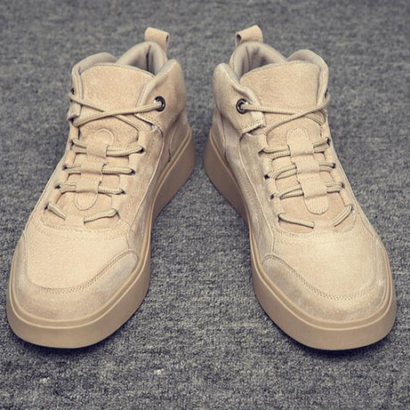 Men's Leather High-Top Casual Shoes