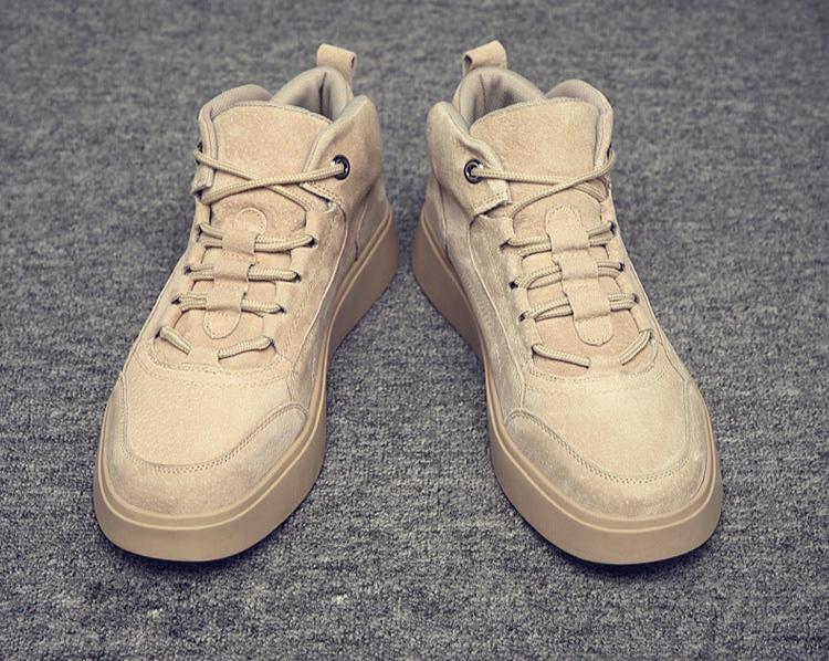 Men's Leather High-Top Casual Shoes