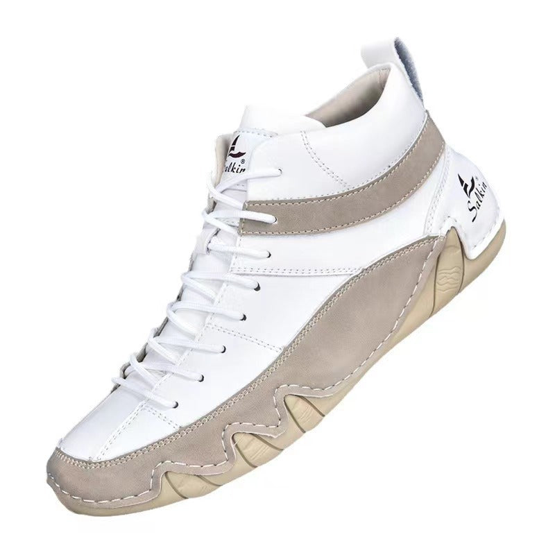 Men's Leather High-Top Casual Shoes