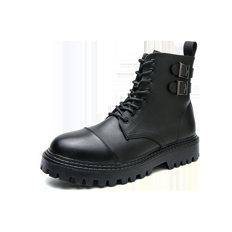 Men's Leather Martin Boots Fashion High Top Boots