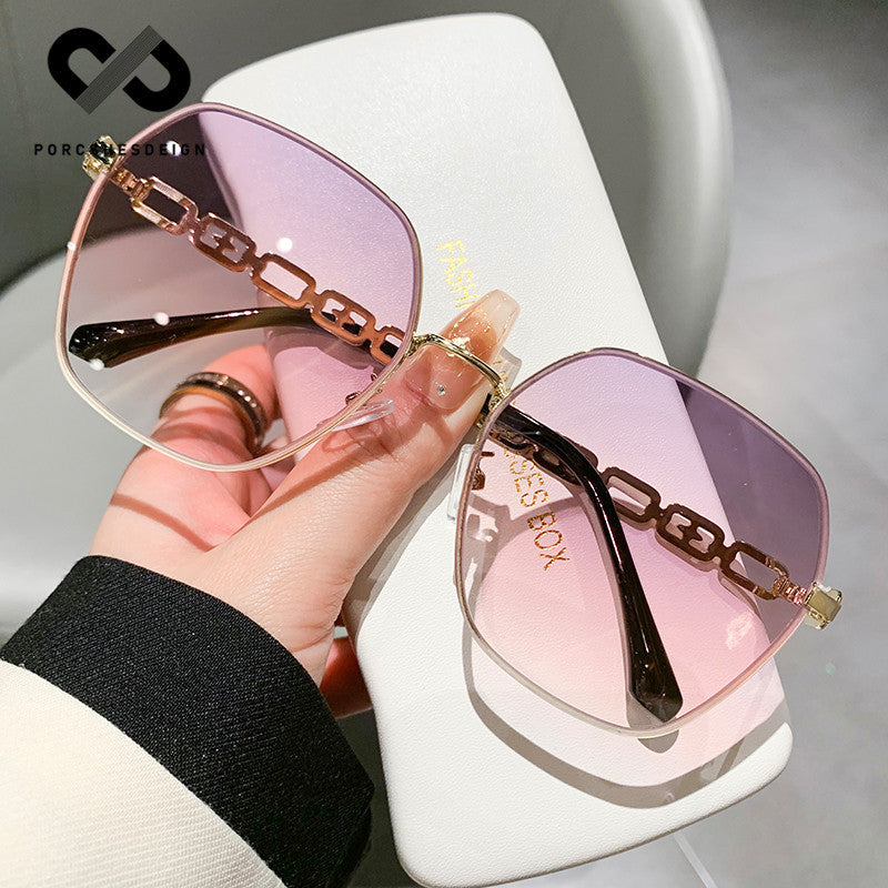 Women's Metal Large Frame UV Protection Sunglasses