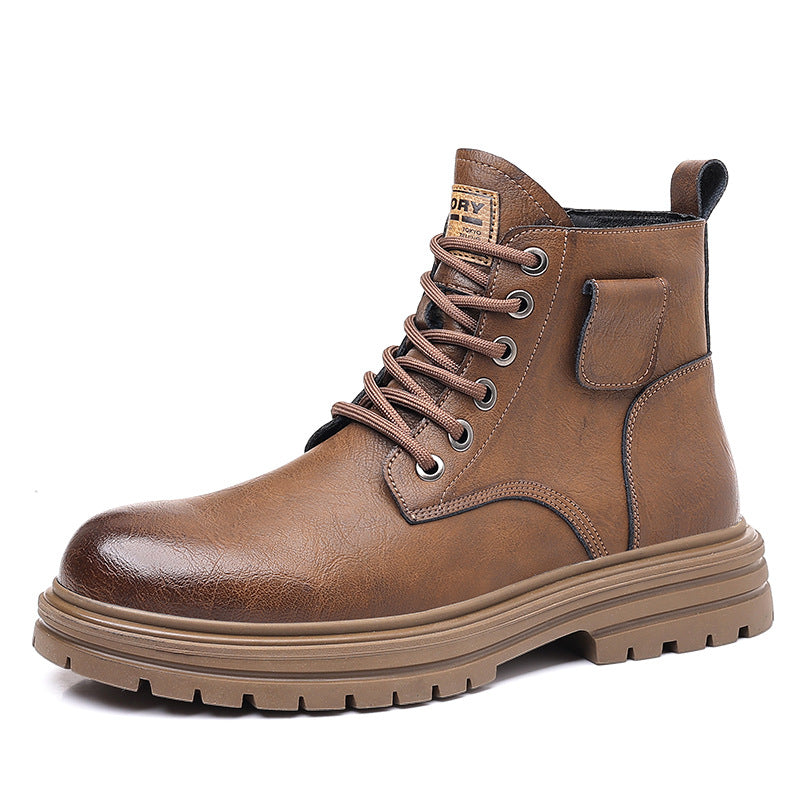 Men's Leather Martin Boots British Style Shoes