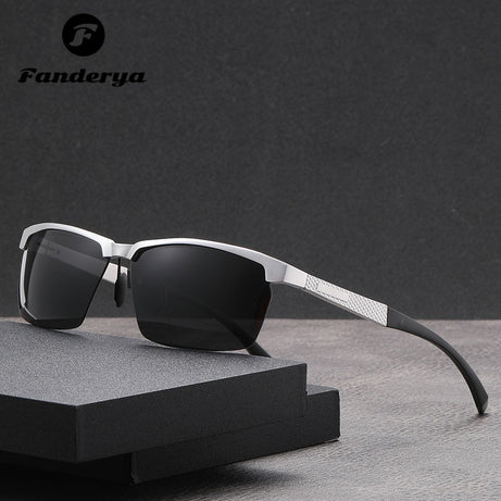 Men's Aluminum Half-frame Polarized UV-proof Sunglasses