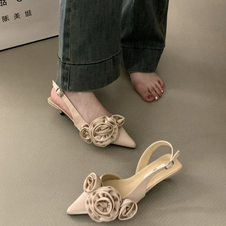 Women's High-End Femininity Rose Head Sandals
