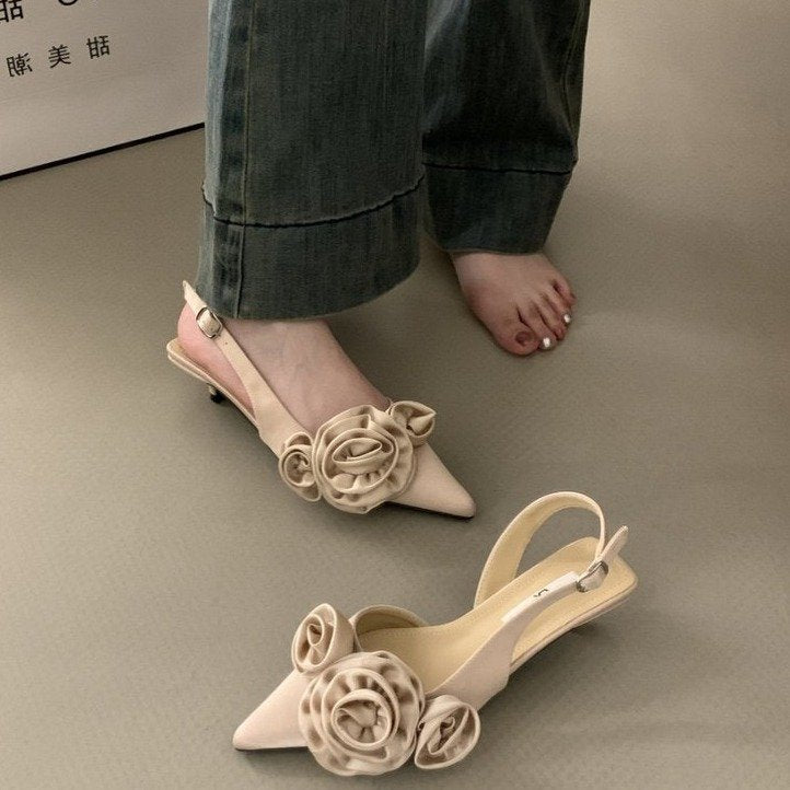 Women's High-End Femininity Rose Head Sandals