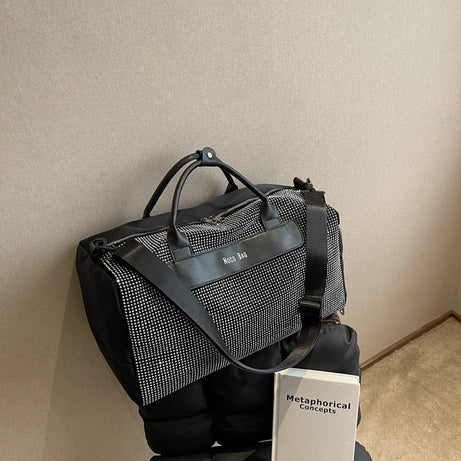 Women's Leather Rhinestone Travel Bag