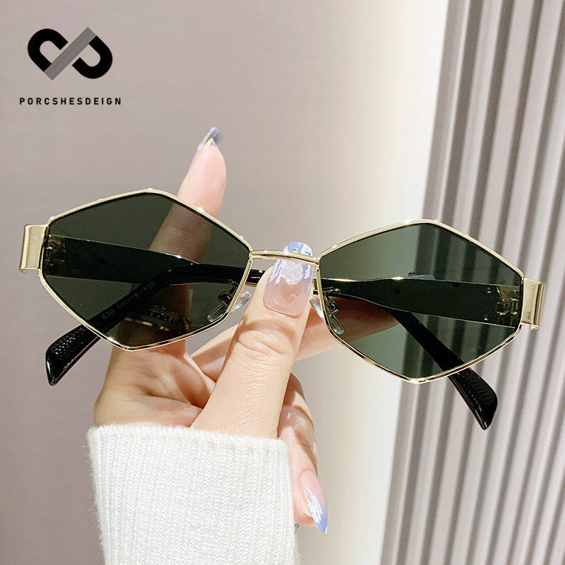 Men's Personalized Polygonal Hip Hop Retro Small Sunglasses