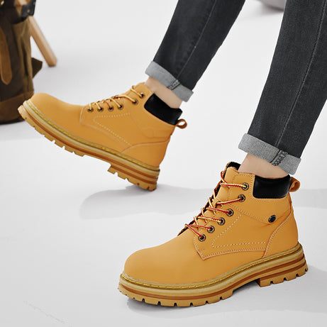 Men's Leather High-top Casual Boots