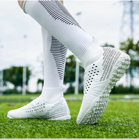 Men's  Synthetic Leather High-Top Football Turf Sports Shoes