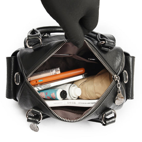 Women's Leather Trendy Shoulder Handbag
