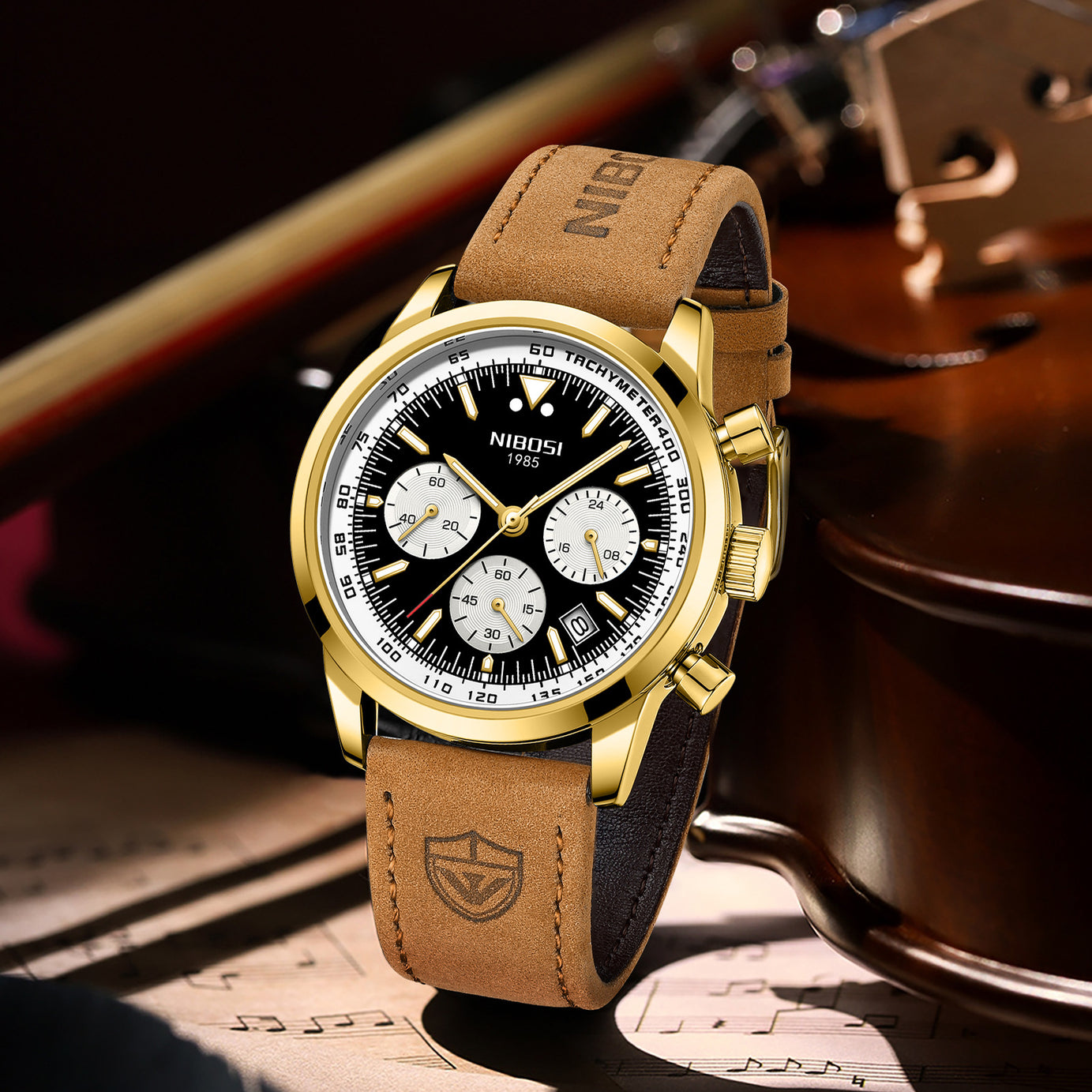 Men's Large Dial Calendar Display  Watche