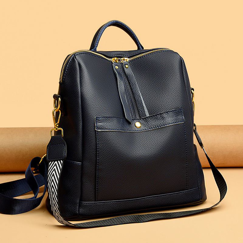 Women's Leather Multi-Purpose Stylish Casual Backpack