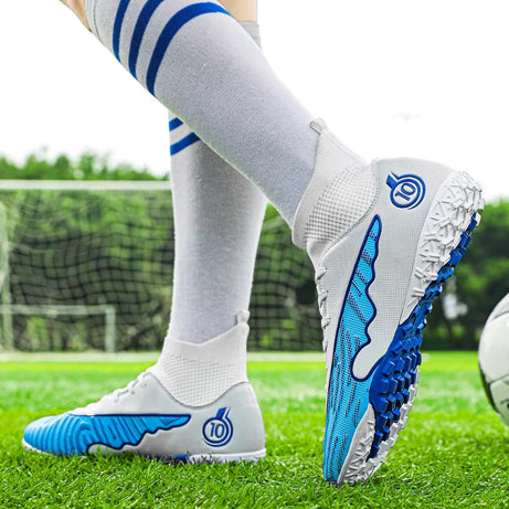 Men's Fly Knitting High-Top Fooball Turf Sports Shoes