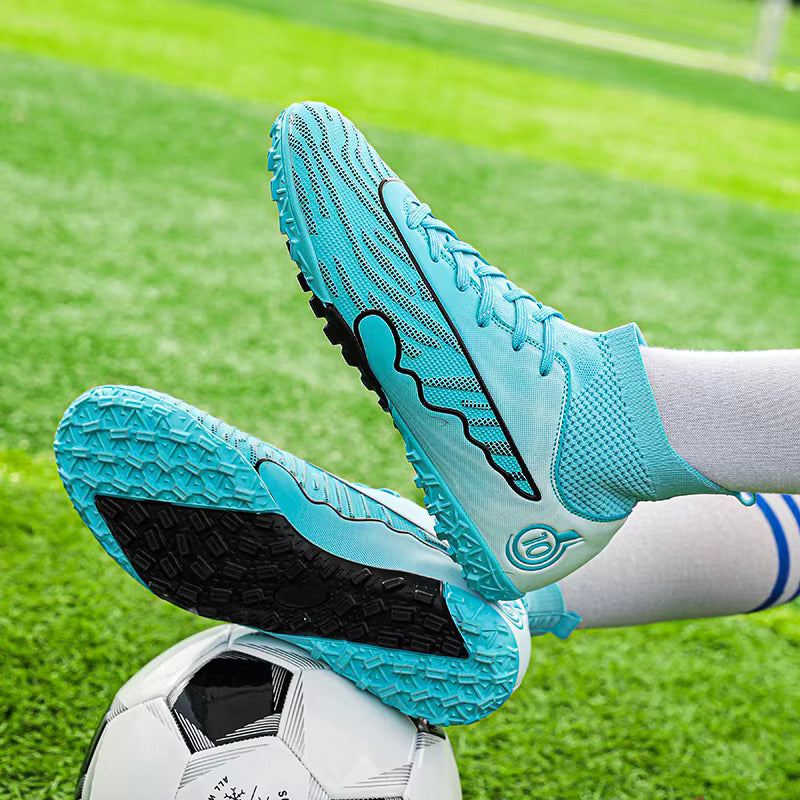 Men's Fly Knitting High-Top Fooball Turf Sports Shoes