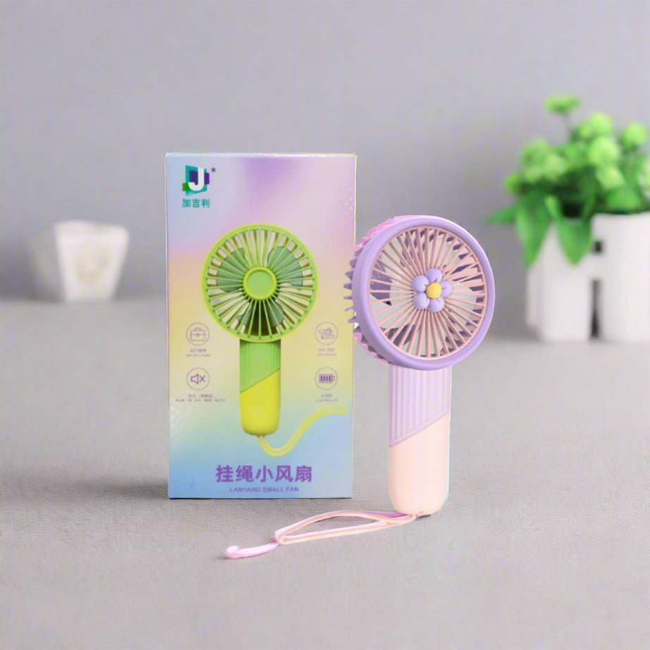 Handheld Portable Pocket Mini Fan with Soft Silicone Lanyard