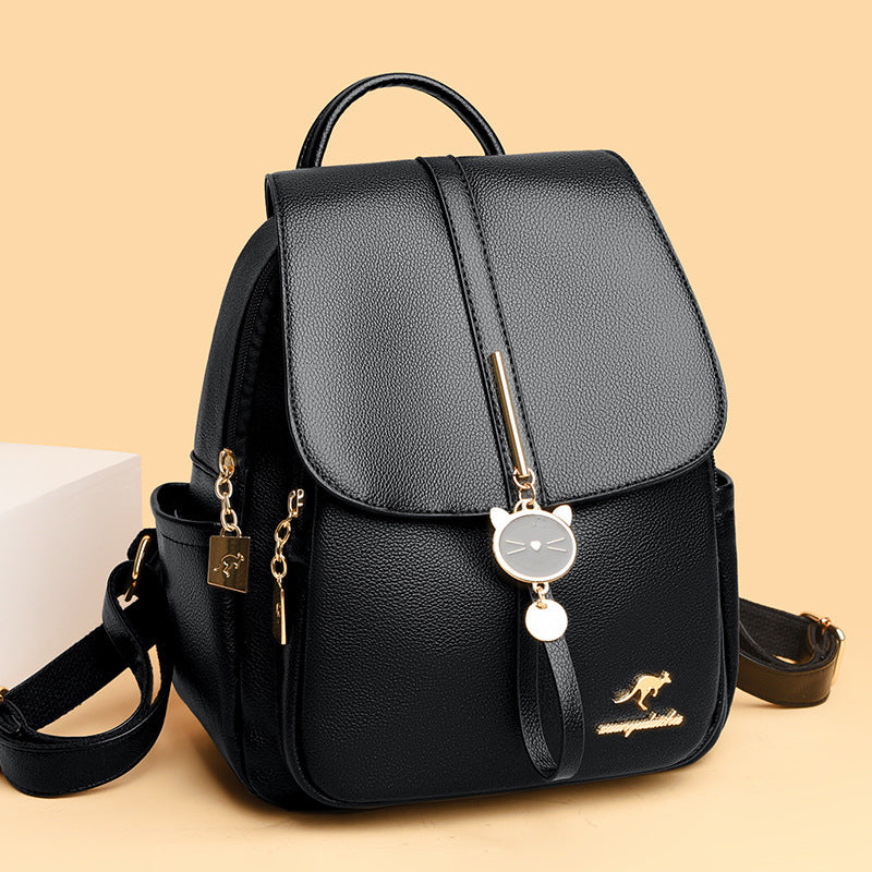 Women's Leather Trendy Backpack | Stylish & Classic Trendy College Bag