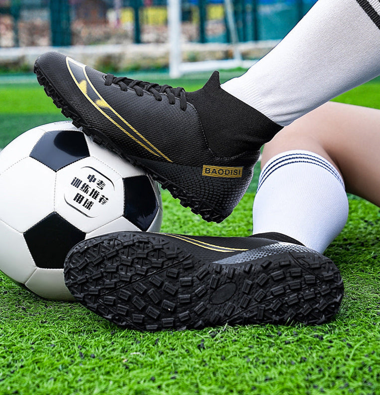 Men's Football High-Top Training Broken Nails Shoes