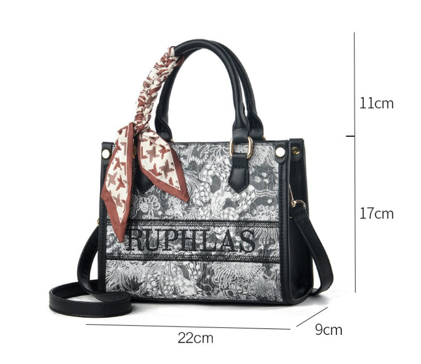 Women's Fashion Embroidery Handbag Large-Capacity Bag
