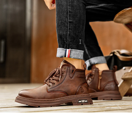 Men's Genuine Leather British Style Martin Boots