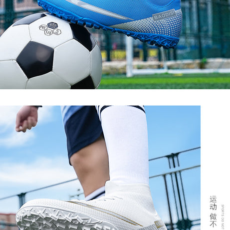 Men's Football High-Top Training Broken Nails Shoes