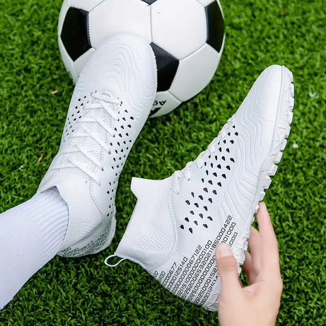 Men's  Synthetic Leather High-Top Football Turf Sports Shoes