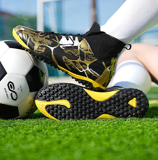 Men's Football High-Top Broken Nails Sports Shoes