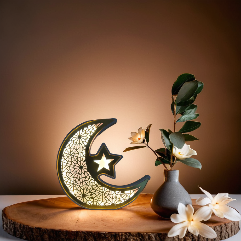 Arabic Moon Star Warm Lights with Star LED Lamp (807)