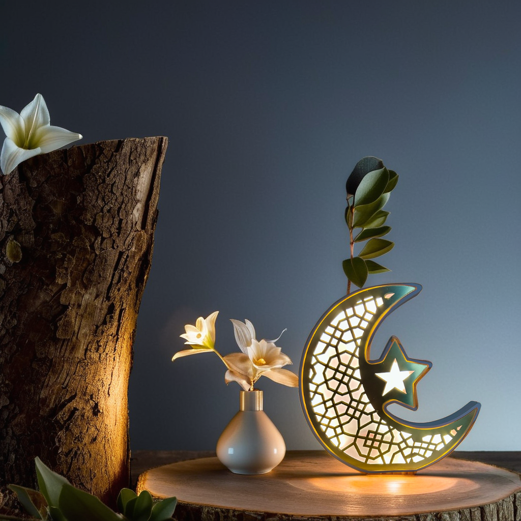 Arabic Moon Star Warm Lights with Star LED Lamp (807)