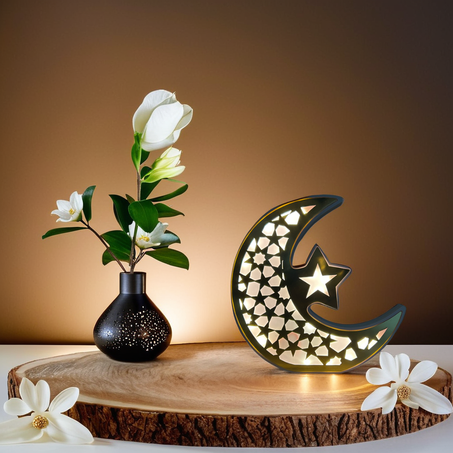 Arabic Moon Star Warm Lights with Star LED Lamp (807)