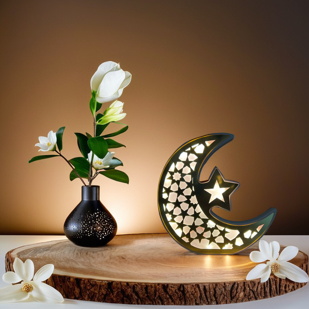 Arabic Moon Star Warm Lights with Star LED Lamp (807)