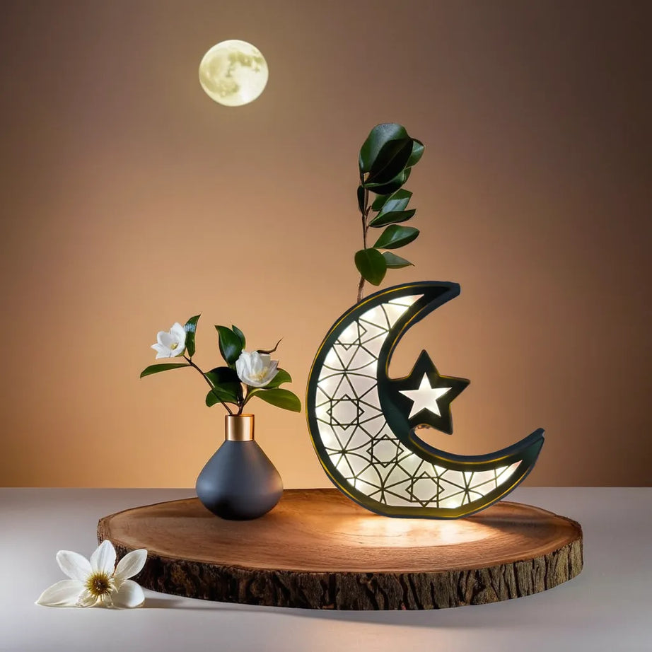 Arabic Moon Star Warm Lights with Star LED Lamp (807)