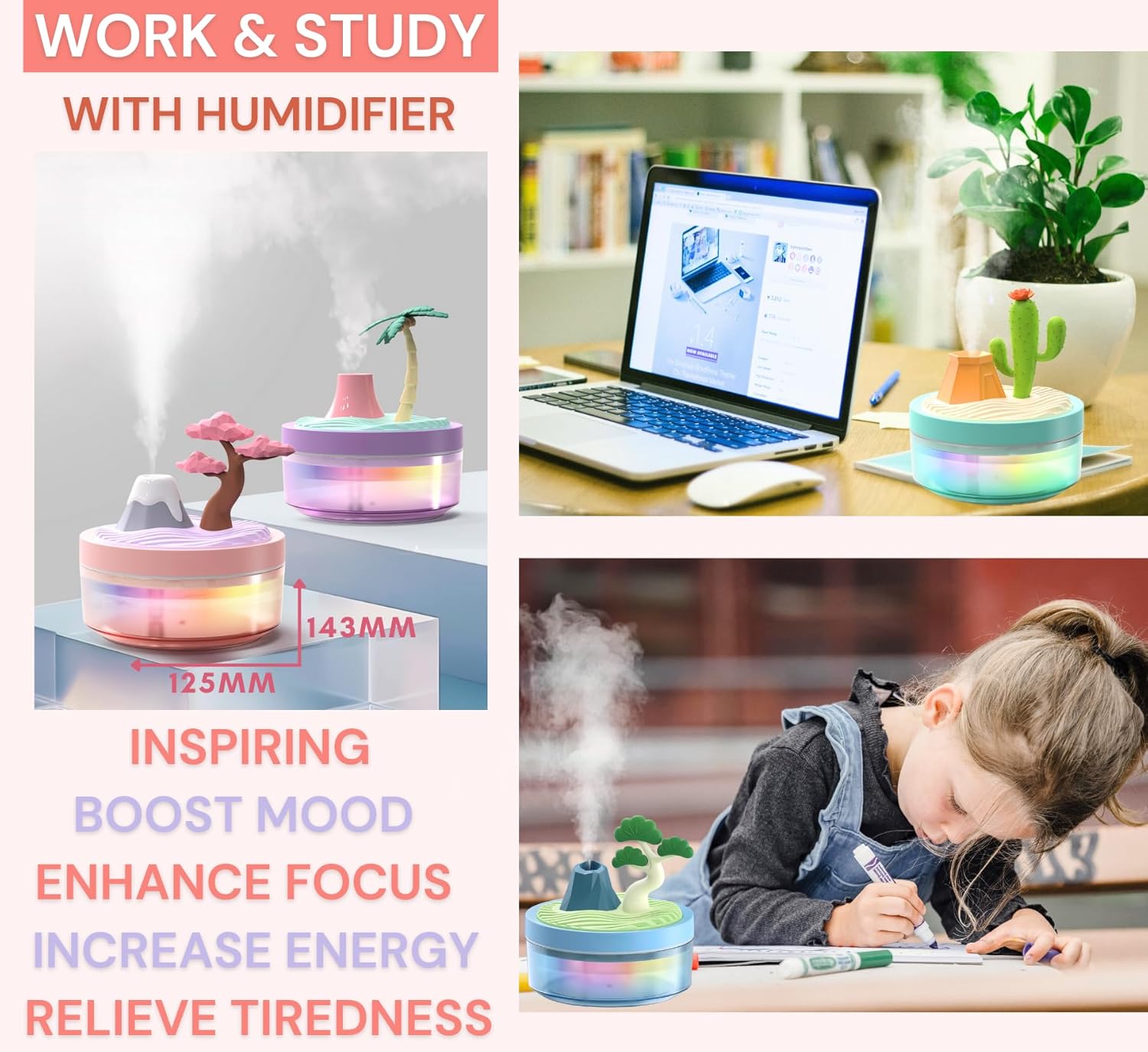 Portable Cute Plant & Landscape Mini Air Humidifier